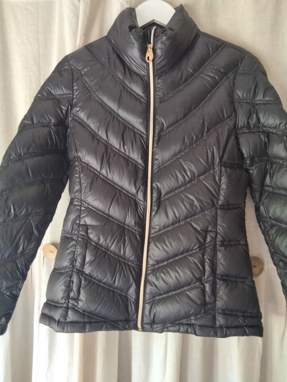 Calvin Klein Black Dawn Quilted Puffer Jacket with Contrast Zipper